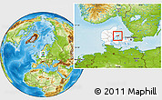 Physical Location Map of Ebeltoft, highlighted country