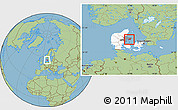 Savanna Style Location Map of Ebeltoft, highlighted country, highlighted parent region