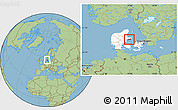 Savanna Style Location Map of Ebeltoft, highlighted country