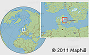 Savanna Style Location Map of Ebeltoft, highlighted parent region