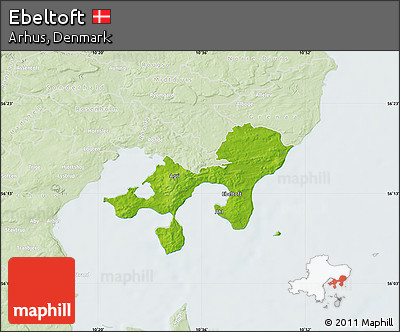 Physical Map of Ebeltoft, lighten
