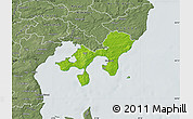 Physical Map of Ebeltoft, semi-desaturated