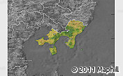 Satellite Map of Ebeltoft, desaturated