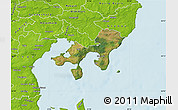 Satellite Map of Ebeltoft, physical outside