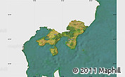 Satellite Map of Ebeltoft, single color outside