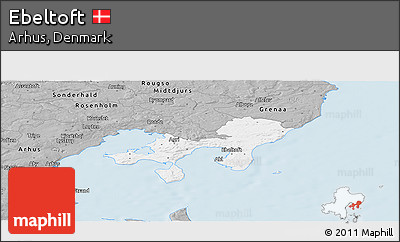 Gray Panoramic Map of Ebeltoft