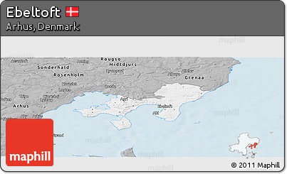 Gray Panoramic Map of Ebeltoft
