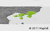 Physical Panoramic Map of Ebeltoft, desaturated