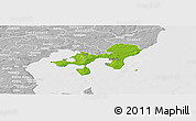 Physical Panoramic Map of Ebeltoft, lighten, desaturated