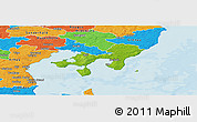 Physical Panoramic Map of Ebeltoft, political outside