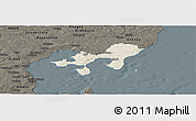 Shaded Relief Panoramic Map of Ebeltoft, darken