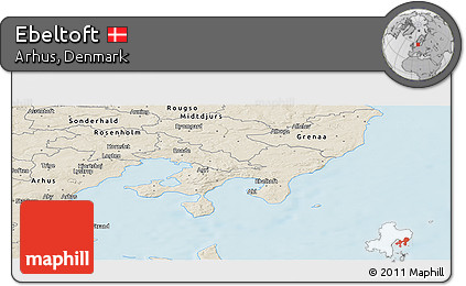 Shaded Relief Panoramic Map of Ebeltoft