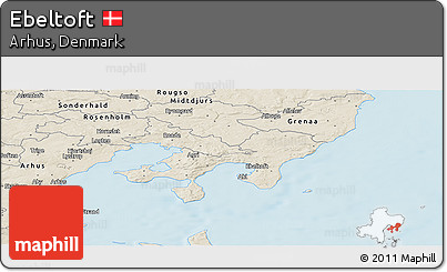 Shaded Relief Panoramic Map of Ebeltoft