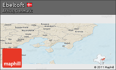 Shaded Relief Panoramic Map of Ebeltoft