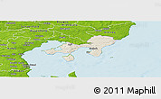 Shaded Relief Panoramic Map of Ebeltoft, physical outside