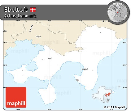 Classic Style Simple Map of Ebeltoft