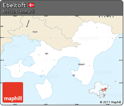 Classic Style Simple Map of Ebeltoft