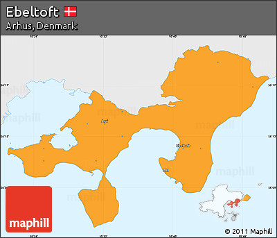 Political Simple Map of Ebeltoft, single color outside