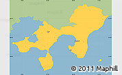 Savanna Style Simple Map of Ebeltoft, single color outside