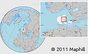 Gray Location Map of Hinnerup, highlighted country