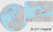 Gray Location Map of Hinnerup, highlighted parent region
