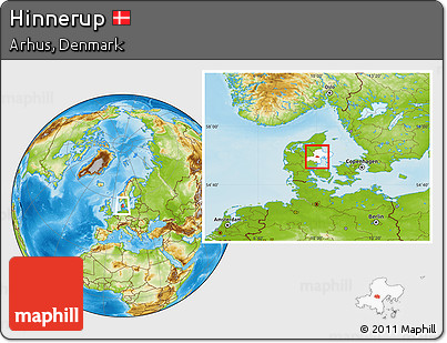 Physical Location Map of Hinnerup, highlighted parent region