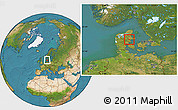 Satellite Location Map of Hinnerup