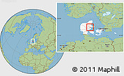 Savanna Style Location Map of Hinnerup, highlighted country