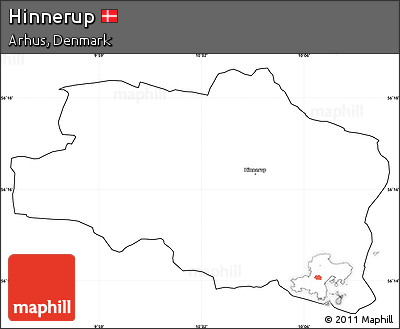 Blank Simple Map of Hinnerup, cropped outside