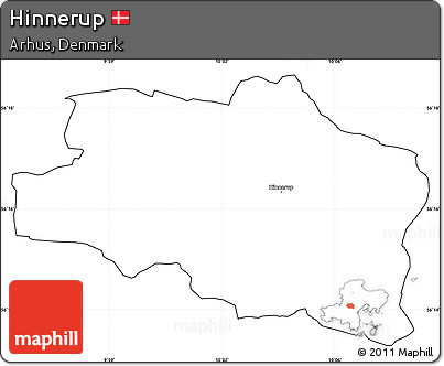 Blank Simple Map of Hinnerup, cropped outside