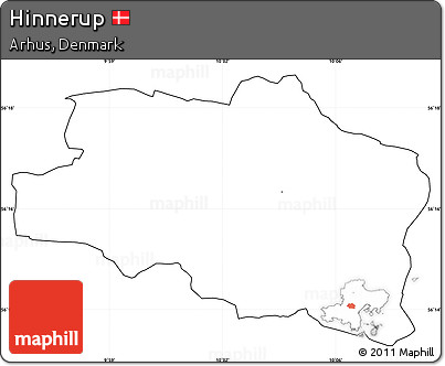 Blank Simple Map of Hinnerup, cropped outside, no labels