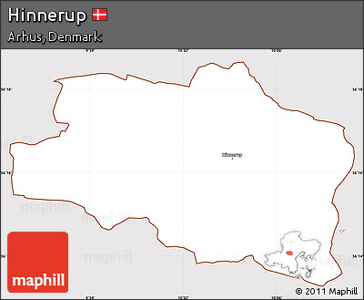 Classic Style Simple Map of Hinnerup, cropped outside