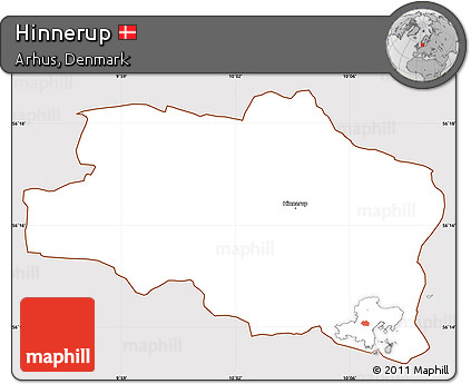 Classic Style Simple Map of Hinnerup, cropped outside