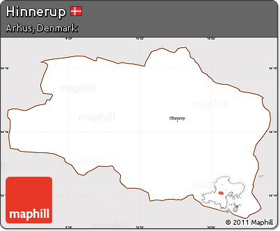 Classic Style Simple Map of Hinnerup, cropped outside