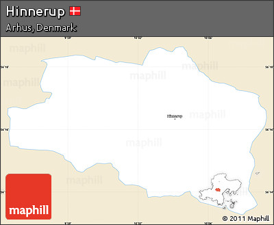 Classic Style Simple Map of Hinnerup, single color outside