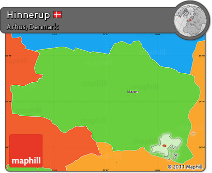 Political Simple Map of Hinnerup