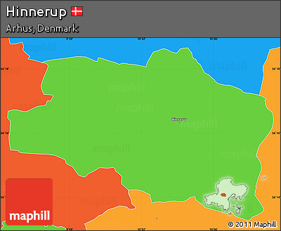 Political Simple Map of Hinnerup