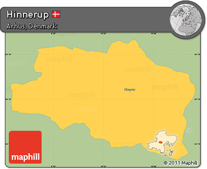 Savanna Style Simple Map of Hinnerup, single color outside