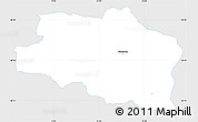 Silver Style Simple Map of Hinnerup, single color outside