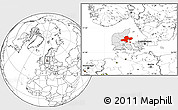 Blank Location Map of Arhus, highlighted country
