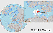Gray Location Map of Arhus, highlighted country