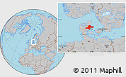 Gray Location Map of Arhus