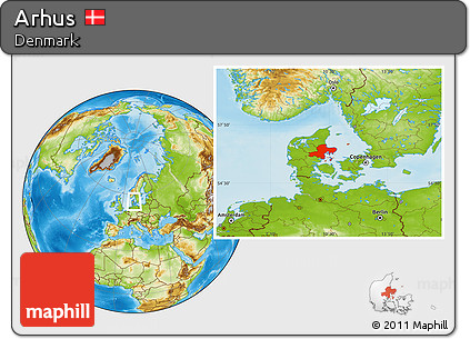 Physical Location Map of Arhus