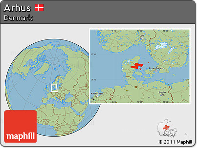 Savanna Style Location Map of Arhus