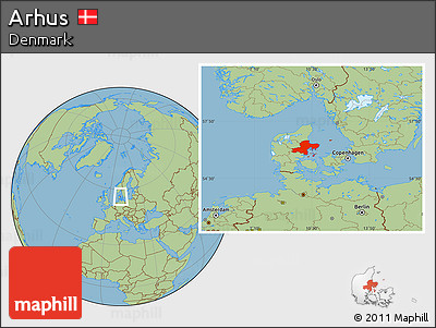 Savanna Style Location Map of Arhus