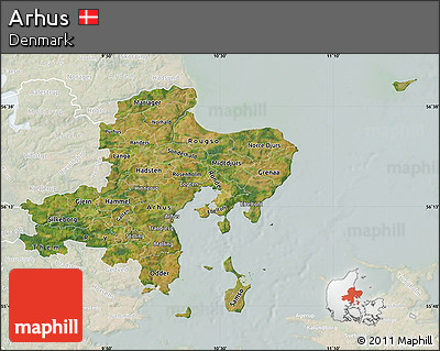 Satellite Map of Arhus, lighten