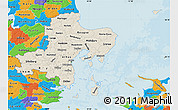 Shaded Relief Map of Arhus, political outside