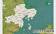Shaded Relief Map of Arhus, satellite outside
