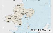 Shaded Relief Map of Arhus, single color outside