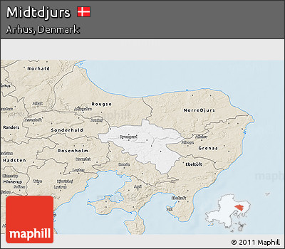 Classic Style 3D Map of Midtdjurs